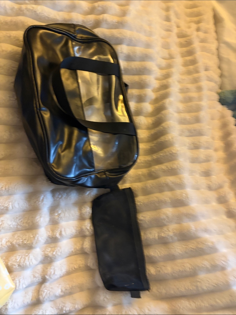 Black Men’s Clear-Panel Duffel Bag with Carry Handles
